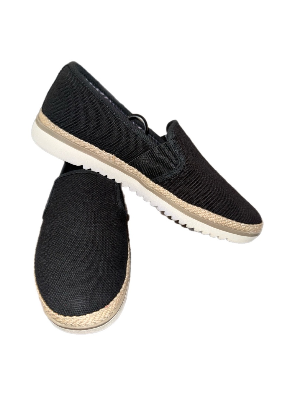 Women’s BOBS Skechers flexpadrille Black Slip-On Canvas shoes size 9